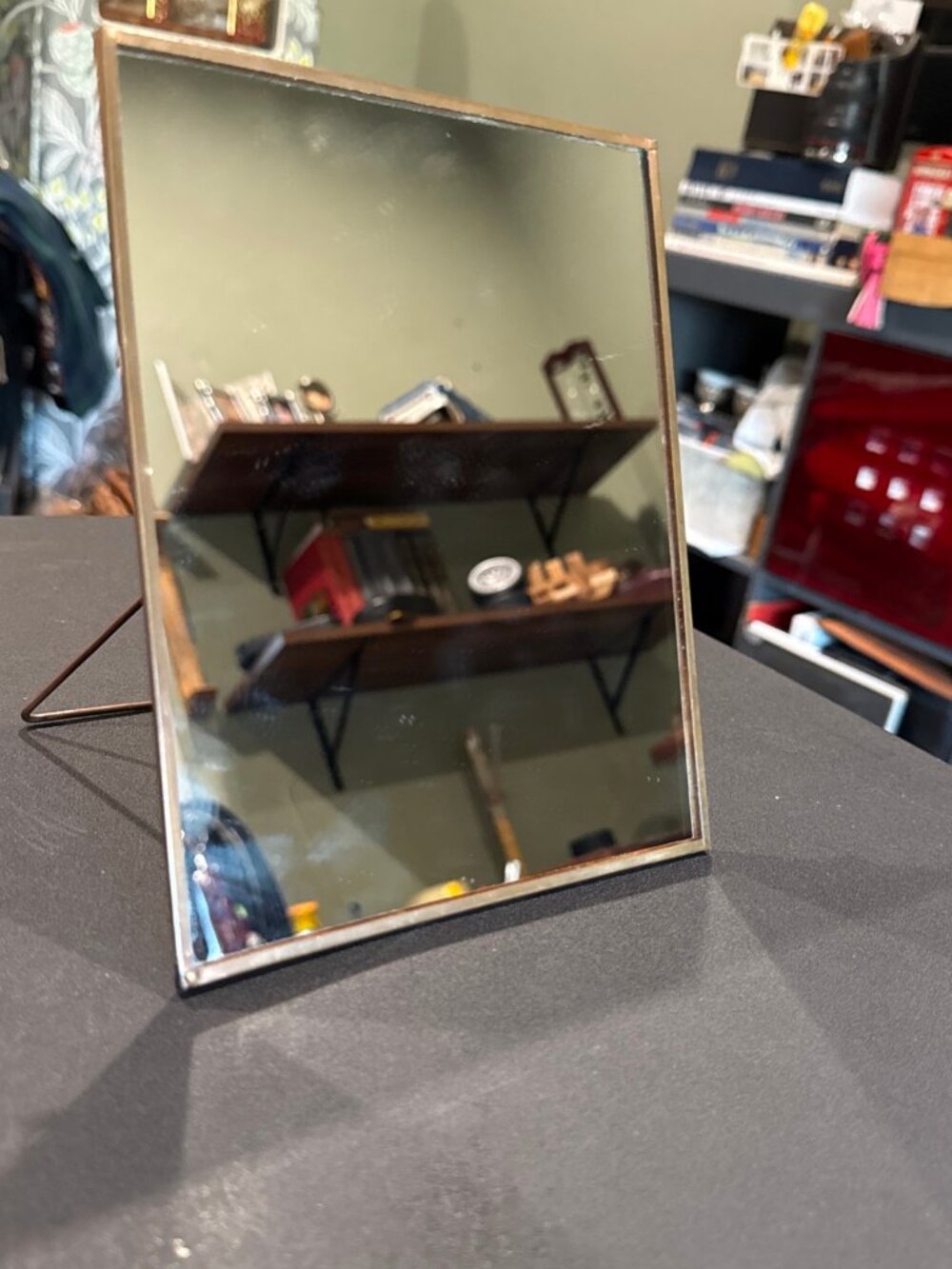 Vintage Brass Rimmed Non lighted Vanity Mirror